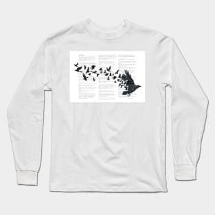 Vintage Style Print with Poem Text Edgar Alan Poe: Edgar Alan Crow Long Sleeve T-Shirt